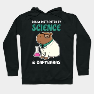 Easily Distracted by Science and Capybaras Cartoon Hoodie